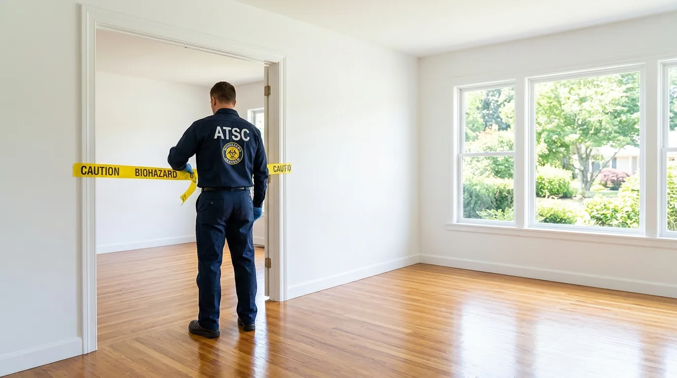 Certified biohazard cleanup crew performing Trauma Scene Cleanup in Pompton Lakes